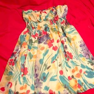 Twenty one floral strapless mini dress